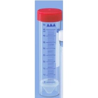 TUBE PLASTIC 50mL RED CAP V-BOTTOM