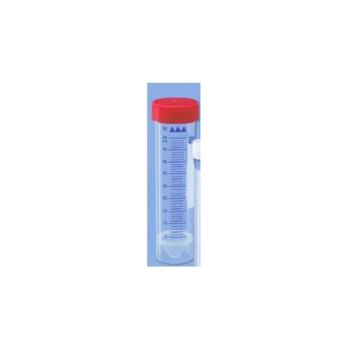 TUBE PLASTIC 50mL RED CAP V-BOTTOM